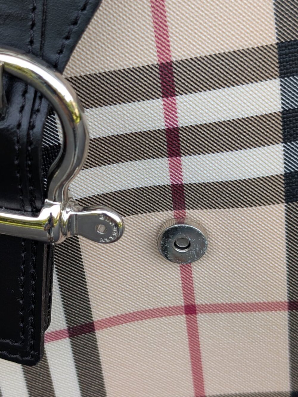 Burberry Nova Check Canvas & Black Leather Buckle Handbag (Established 1856) - Picture 8 of 13